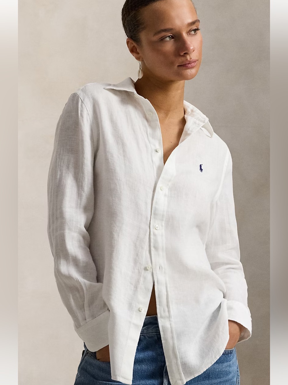 Polo Ralph Lauren linen shirt white